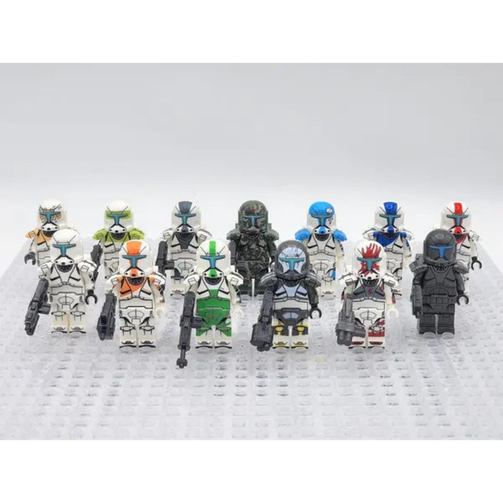Set de 13 minifigurine Star Wars Clone Commandos, compatibile cu blocuri de construit, ABS, Multicolor, FRU-CJK0424-260616-5877