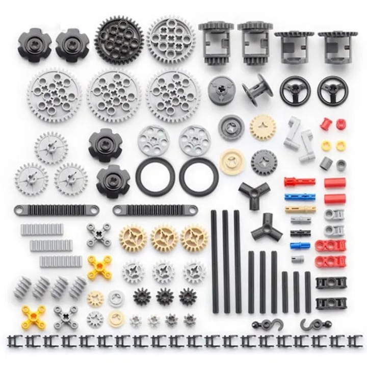 Set 116 piese componente tehnice pentru constructii, compatibil cu Mindstorms si blocuri standard, ABS, multicolor, PRE-CJk0515-26-0826-4344