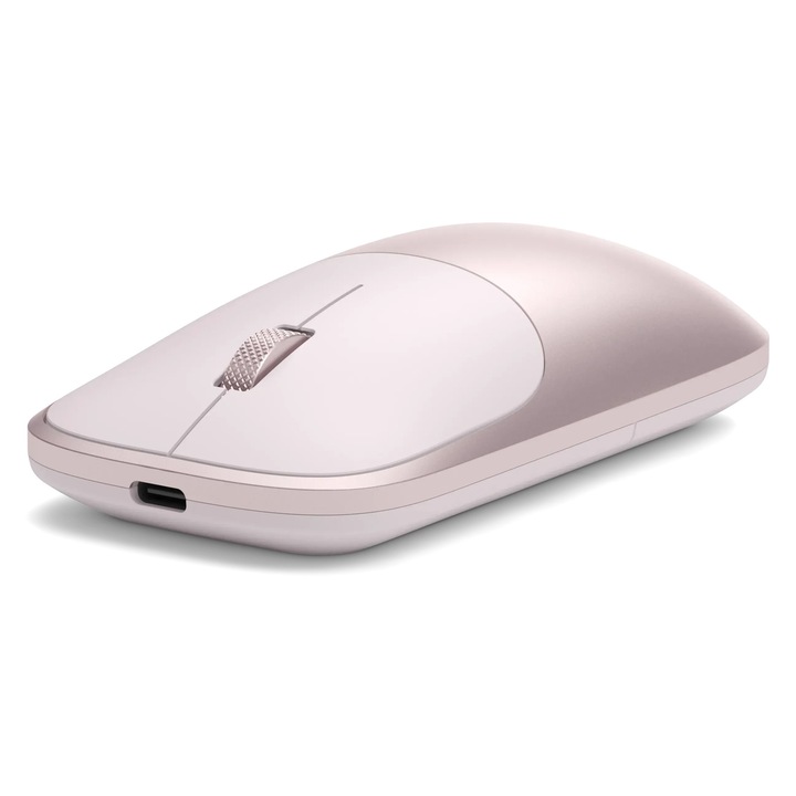 Безжична мишка Satechi, Bluetooth и 2,4 GHz, съвместима с MacBook и Windows, тиха работа, ергономичен дизайн, стабилна връзка, Blush