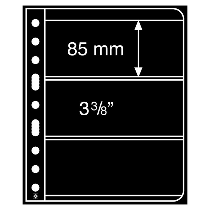 Folie plastic Vario, cu 3 compartimente, negre, set de 5 buc - 335106