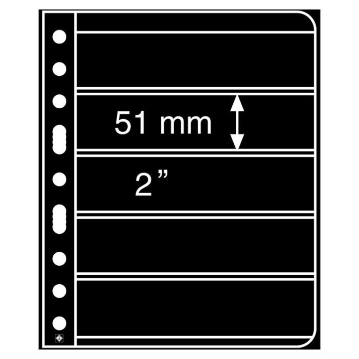 Folie plastic Vario, cu 5 compartimente, negre, set de 5 buc - 319669