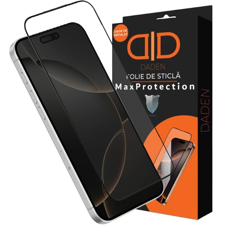 Daden MaxProtection üvegfólia iPhone 18 Pro-hoz, teljes lefedettség, professzionális védelem, ultra ellenálló, prémium minőség, fekete élek