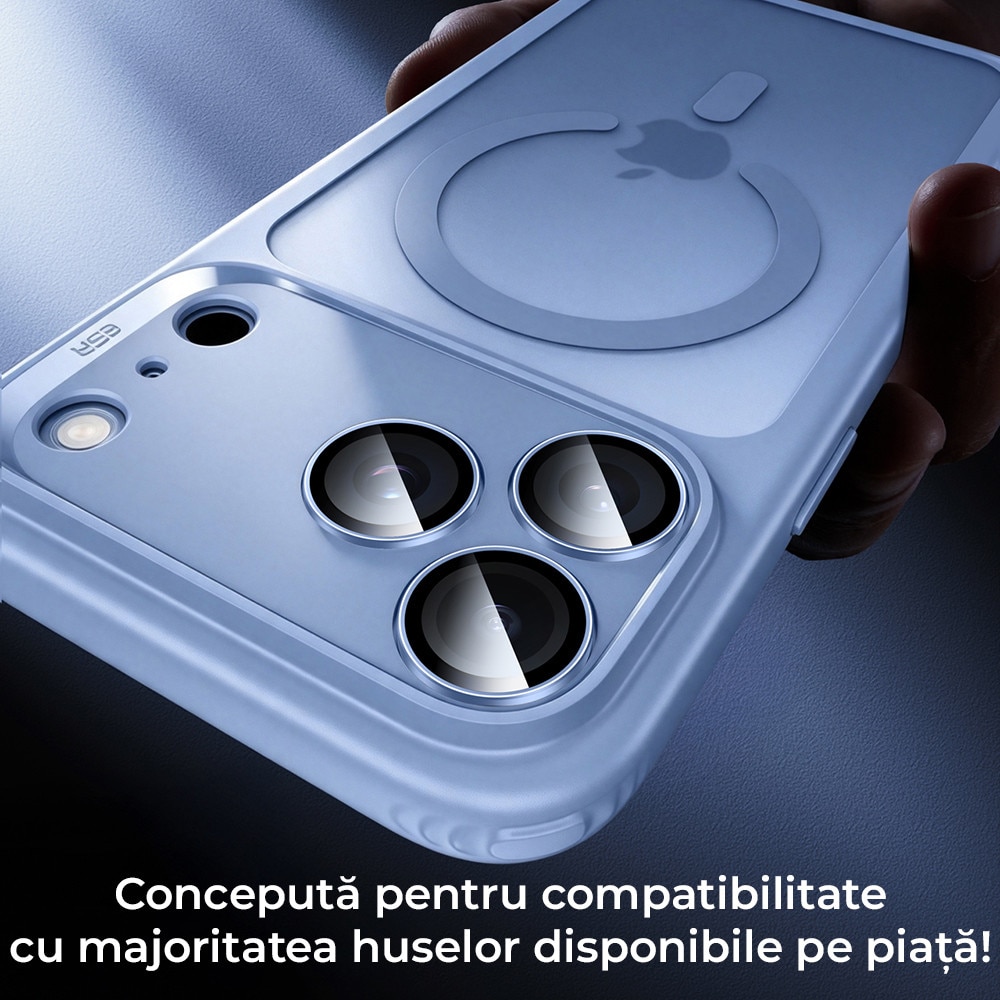 Folie Camera din sticla pentru iPhone 18 Pro Max, Full Cover, Protectie Profesionala, Daden, Ultra Rezistenta, Calitate Premium, Albastru
