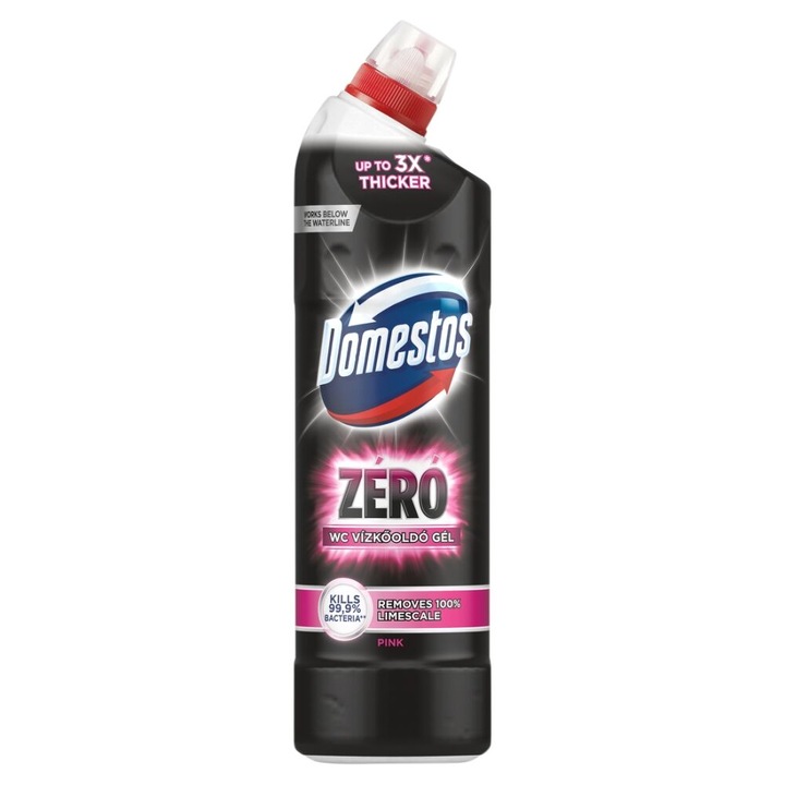 Domestos Zero Pink gel detartrant WC cu efect dezinfectant, 750ml