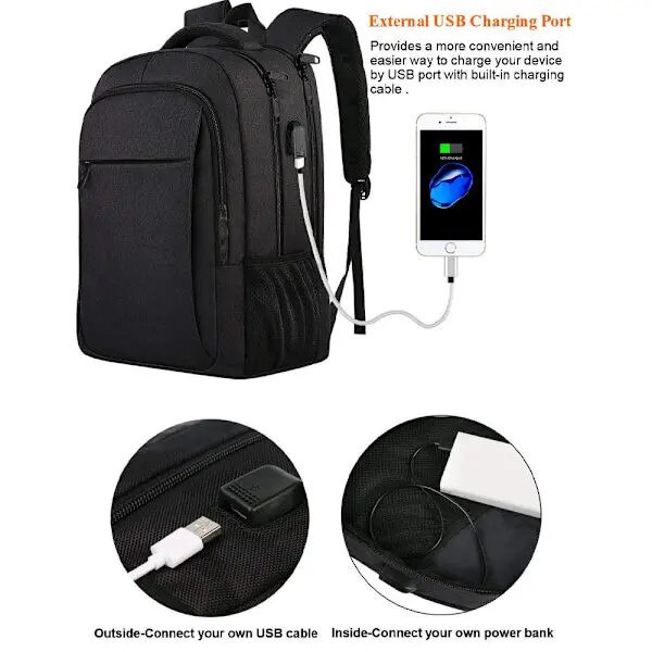 Rucsac textil pentru laptop pana la 18 inch, compartiment antifurt, port USB extern, deschidere 90–180°, ergonomic, ISINI-CJ-K0497-260824-738, gri