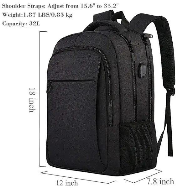 Rucsac textil pentru laptop pana la 18 inch, compartiment antifurt, port USB extern, deschidere 90–180°, ergonomic, ISINI-CJ-K0497-260824-738, gri
