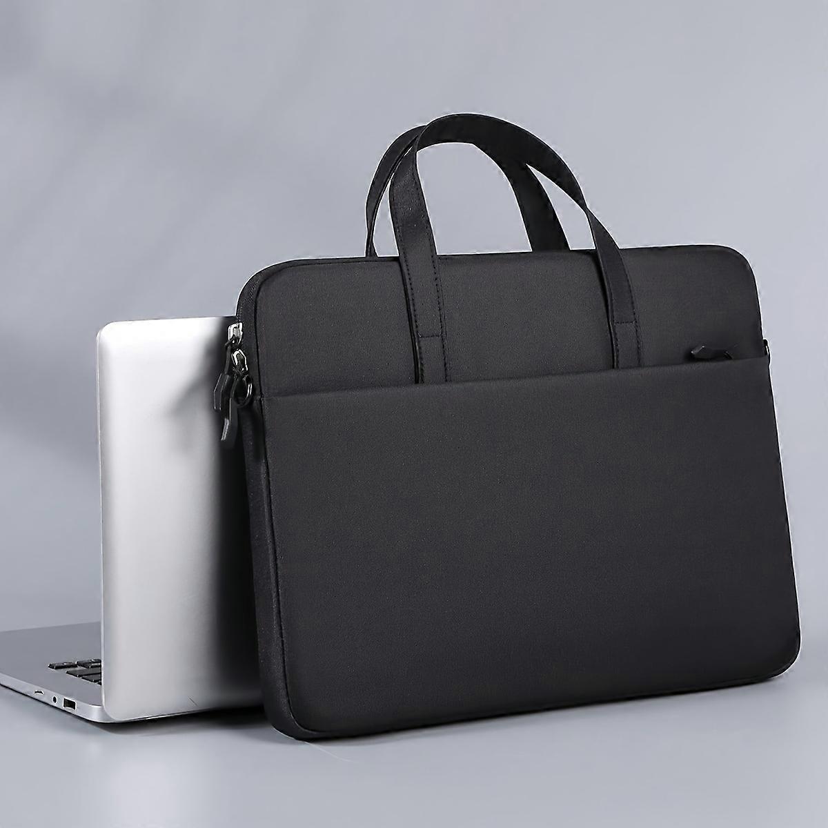 Geanta laptop din poliester cu buzunar frontal, manere si curea reglabila detasabila, gri