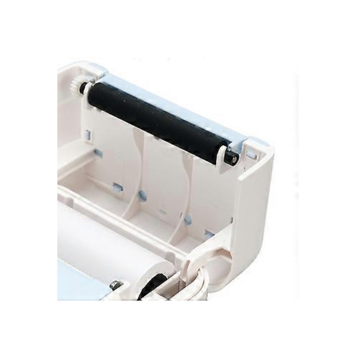 ISINI-CJ-K0497-260824-3183 hordozható hőnyomtató, tintamentes, Bluetooth címkékhez és vonalkódokhoz, kék, 5 tekercs papírral