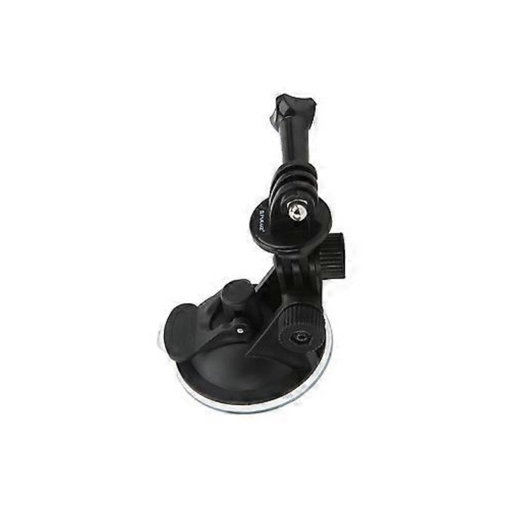 Стойка с вендуза за спортна камера ISINI-CJ-K0497-260824-4207, 1/4" винтов интерфейс, регулируема, черна