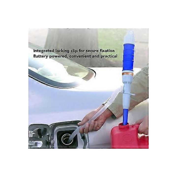 Pompa de extractie lichide electrica fara fir model ISINI-CJ-K0497-260824-1913, alimentare pe baterie, pentru benzina/diesel, furtun 16 in, albastru