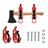 Suport scule off-road, universal, rosu, set de 2, aliaj de zinc, cauciuc, pentru topor si lopata, instalare rapida, rezistent la coroziune, pentru vehicul