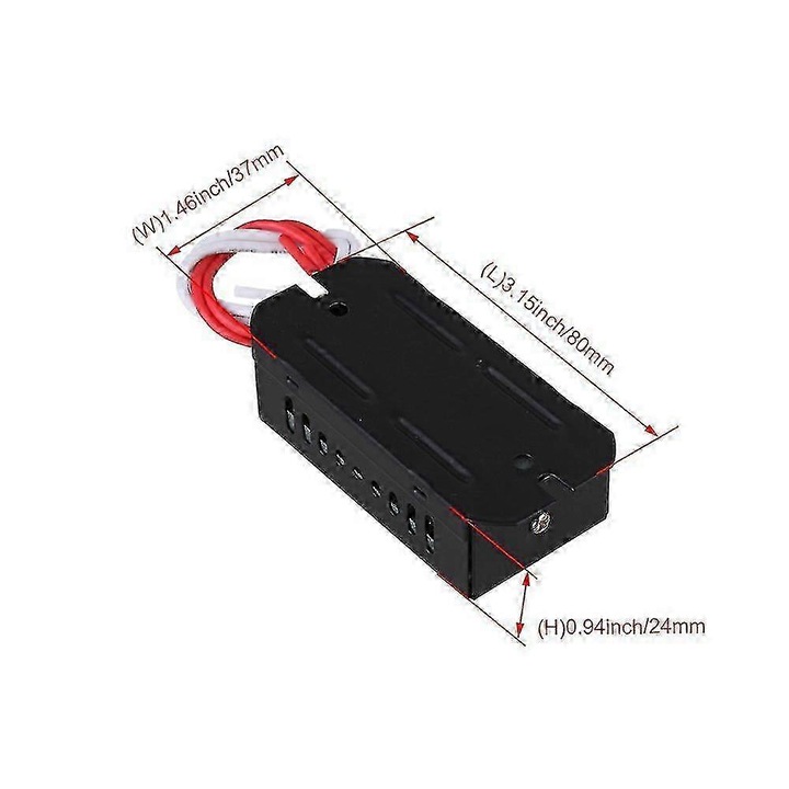 Електронен трансформатор за халогенни лампи 110V→12V FU-K0276-20260824-1054, 105W (макс.), съвместим 20–105W, фактор на мощността 0.99, черен, 81 x 38 x 27 мм