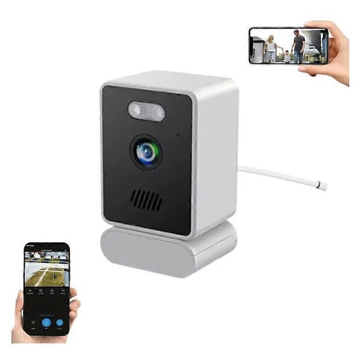 Безжична Wi-Fi камера за закрито FU-K0276-20260824-2018, 2K (2304x1296), двубандова 2.4/5 GHz, нощно виждане 15 м, двупосочно аудио, слот за microSD, сребрист/черен