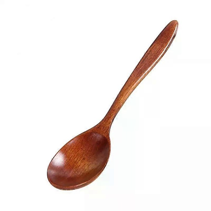 Lingura din lemn pentru servire, masiva, capacitate 100 ml, maro, 21.5 x 8.5 x 4.5 cm