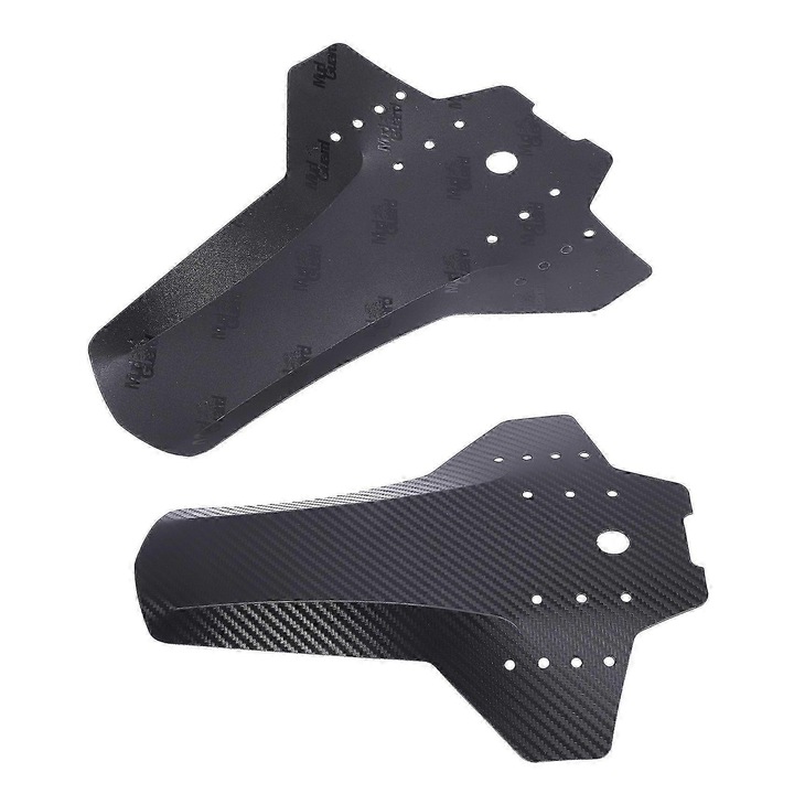 Set aparatoare noroi fata si spate pentru bicicleta, din plastic, reglabile, compatibile 26/27.5 inch, negru, 2 buc (26.5 x 22 cm)