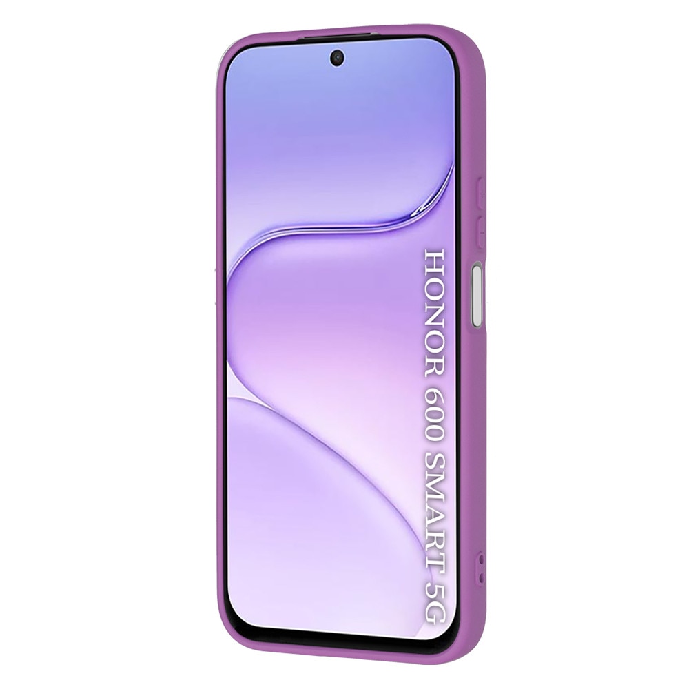 Husa pentru Honor 600 Smart Liquid Silicone, subtire, captusita cu microfibra, anti amprenta, protectie camera foto, mov