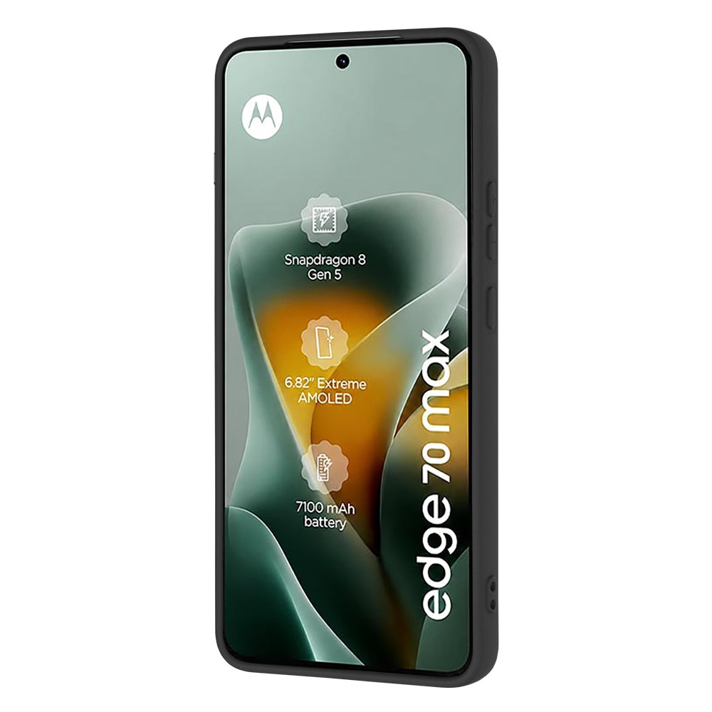 Husa pentru Motorola Edge 70 Max Liquid Silicone, subtire, captusita cu microfibra, anti amprenta, protectie camera foto, negru