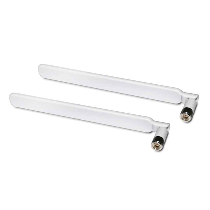 Antena 4G LTE LR-20260824-17472, 5 dBi, 700–2700 MHz, conector SMA, 50 Ω, alb, set 2, 19 x 3 x 1 cm