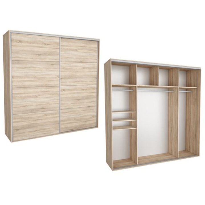 Dressing Kadir 240 2A Front Stejar Sonoma, Genarom, 240 x 242 x 67 cm