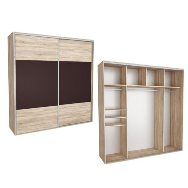 Dressing Kadir 240 2A Front Stejar Sonoma/Maro, Genarom, 240 x 242 x 67 cm