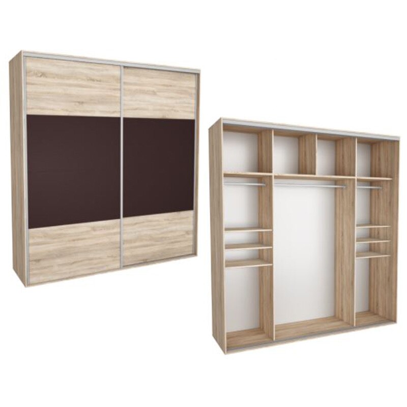 Dressing Kadir 240 8A Front Stejar Sonoma/Maro, Genarom, 240 x 242 x 67 cm