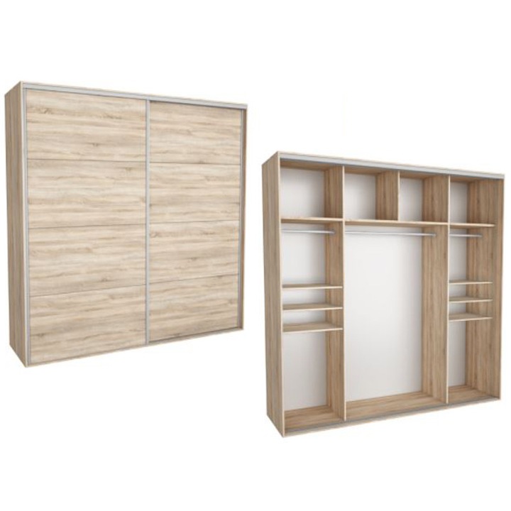 Dressing Kadir 240 8A Front Stejar Sonoma, Genarom, 240 x 242 x 67 cm