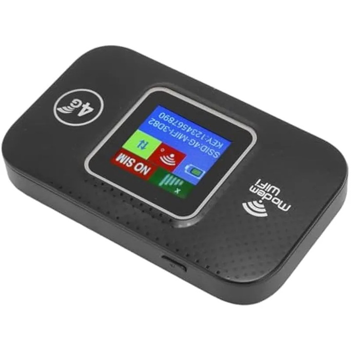 Hotspot WiFi mobil 4G LTE, 3000mAh, 10 felhasználó, kijelző