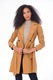Trench gri de dama BE YOU cu doua randuri de nasturi, Maro camel