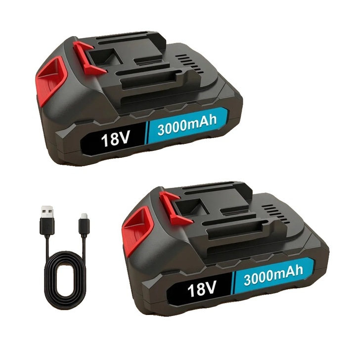 Baterie reincarcabila pentru scule electrice 18V 3000mAh, incarcare Type-C, putere ≤37.5W, compatibila cu sisteme cu acumulatori litiu, P/N 8785371686771