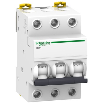 Siguranta automata 3P, 10A, curba de declansare C, capacitate de rupere 6kA, Schneider Siguranta automata 3P, 10A, curba de declansare C, capacitate de rupere 6kA, Schneider