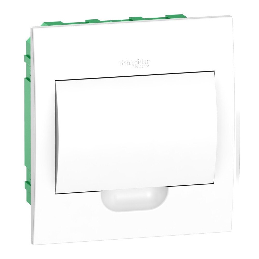 Cofret cu montaj incastrat, 8 module, usa alba + 2 borniere, Schneider Electric