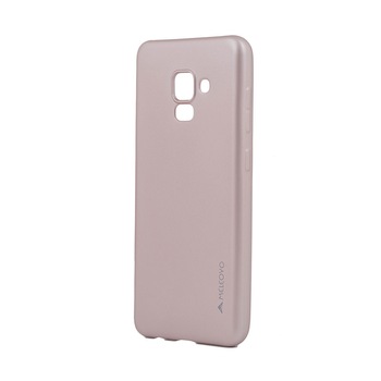 Husa Silicon Meleovo Soft Slim pentru Samsung Galaxy A8 2018, Roz-Auriu Husa Silicon Meleovo Soft Slim pentru Samsung Galaxy A8 2018, Roz-Auriu
