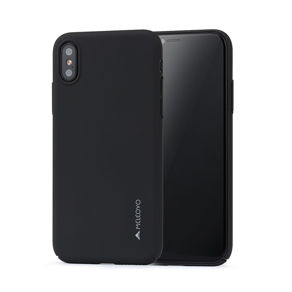 Carcasa Meleovo Metallic Slim 360 pentru iPhone X, Negru