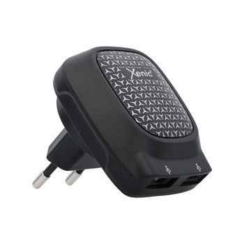 Incarcator Retea Xenic, Dual USB, 3.1A, Negru Incarcator Retea Xenic, Dual USB, 3.1A, Negru