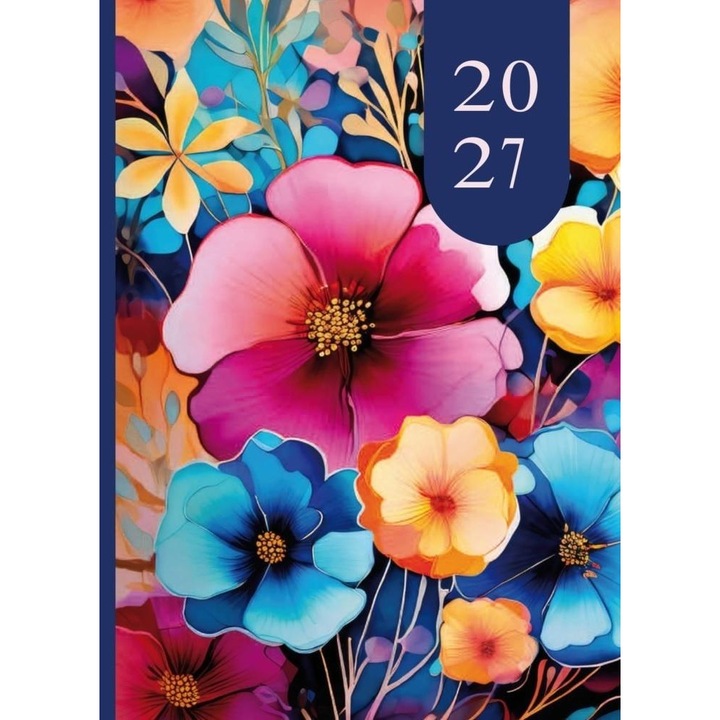 Agenda zilnica Artsezon 2027 A5, laminata mat, design floral, multicolor, cod 794896