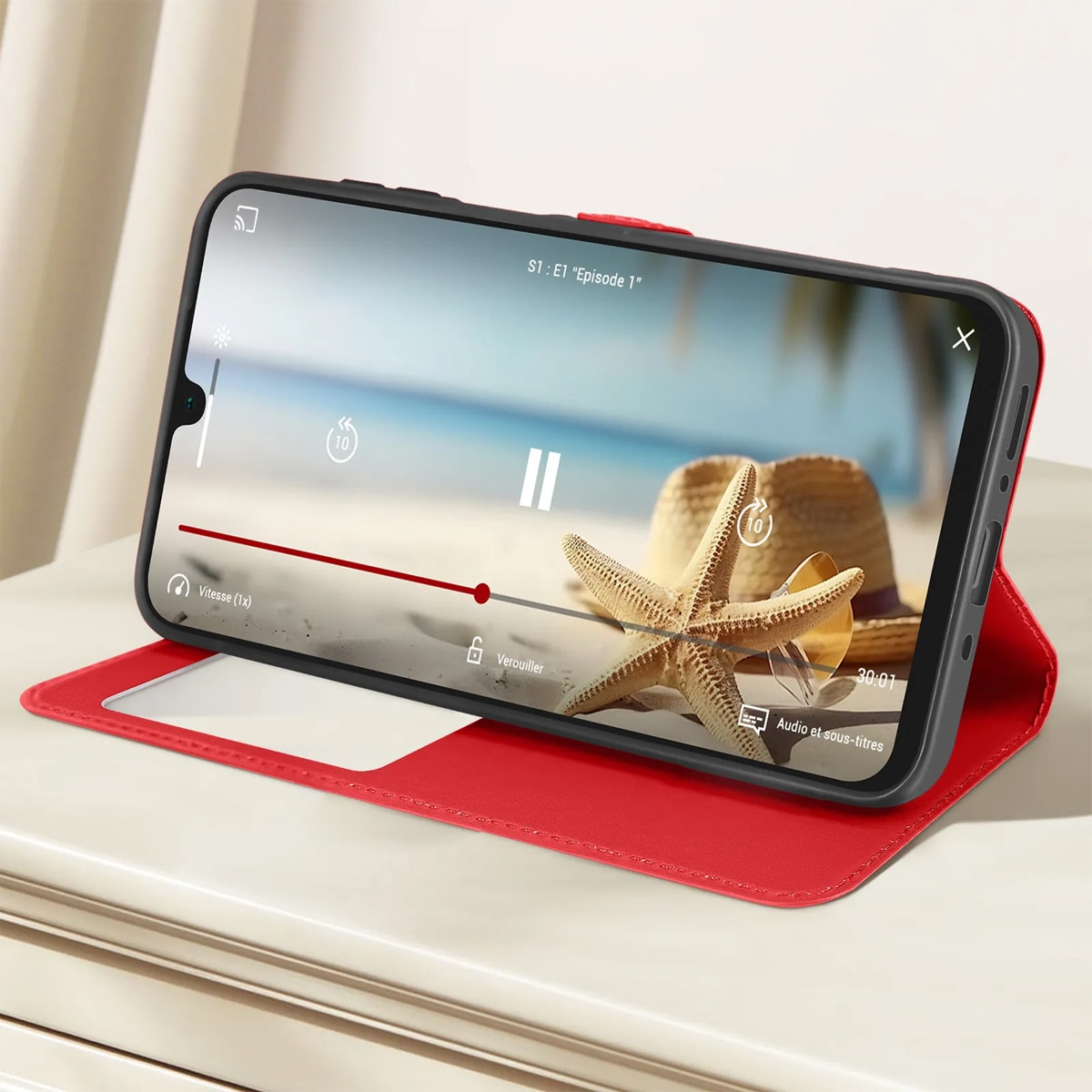 Husa Flip pentru Samsung Galaxy A31, S-View, tip carte cu fereastra notificari, Magnetica, Stand, piele ecologica si interior silicon, ROSIE