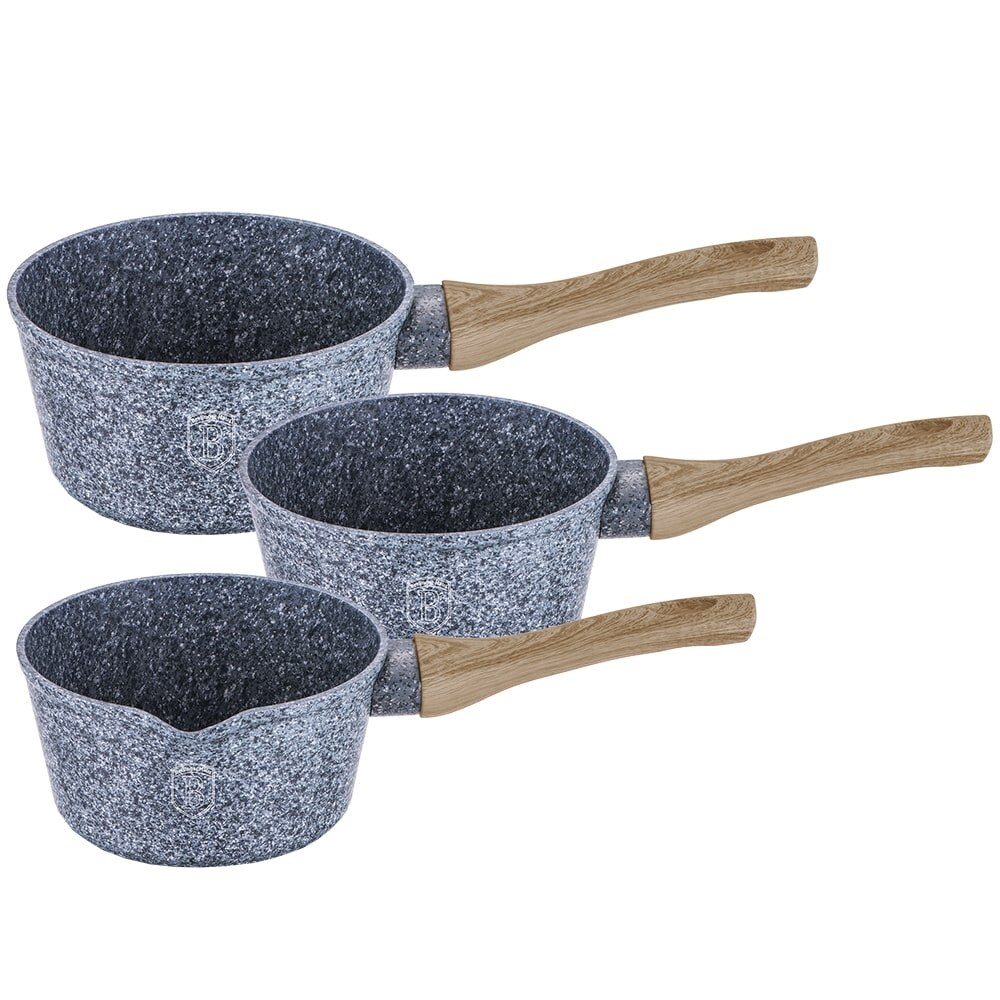 Set cratite marmorate (3 piese) din aluminiu forjat Forest Light Brown Line Berlinger Haus BH 1573