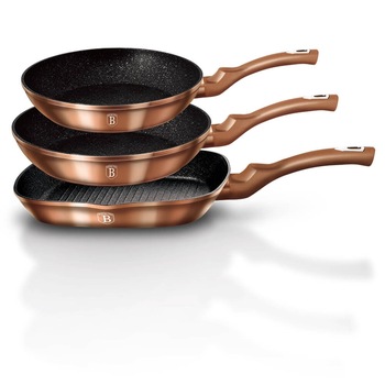 Set 3 tigai marmorate (3 straturi) Rose Gold (Cupru) Metalic Line Berlinger Haus BH 1279N Set 3 tigai marmorate (3 straturi) Rose Gold (Cupru) Metalic Line Berlinger Haus BH 1279N