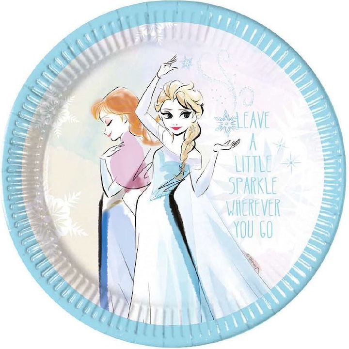 Disney Frozen, Jégvarázs Papírtányér 8 db-os 23 cm