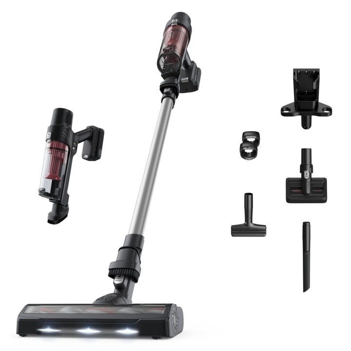 Rowenta x-pert 7.60 rh6a71 aspirator vertical fara fir, negru-rosu
