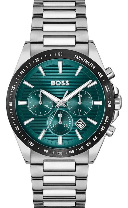 Мъжки часовник Hugo Boss Strike 1514241, Сребрист / Зелен