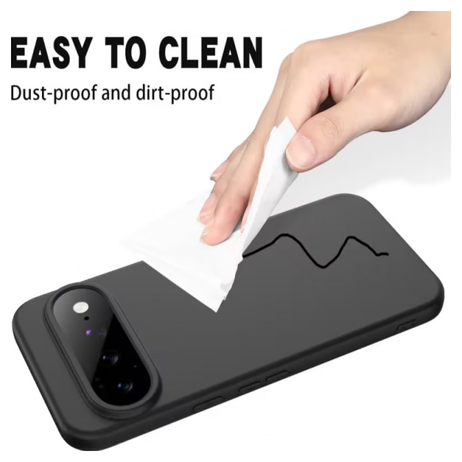 Husa Upzz® No Logo Compatibila Cu Google Pixel 11 PRO, Protectie La Camere, Alcantara La Interior, Negru