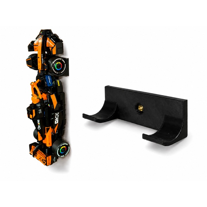 LEGO Speed Champions F1 kompatibilis fali tartó, fali display tartó kiállításhoz és rendszerezéshez, kompakt fekete design
