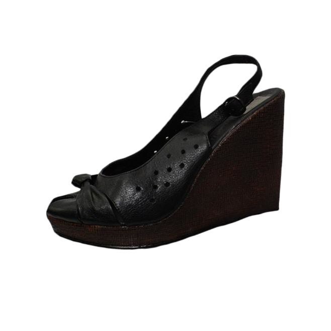 Sandale cu talpa tip pana, D&J Exclusive, Negru