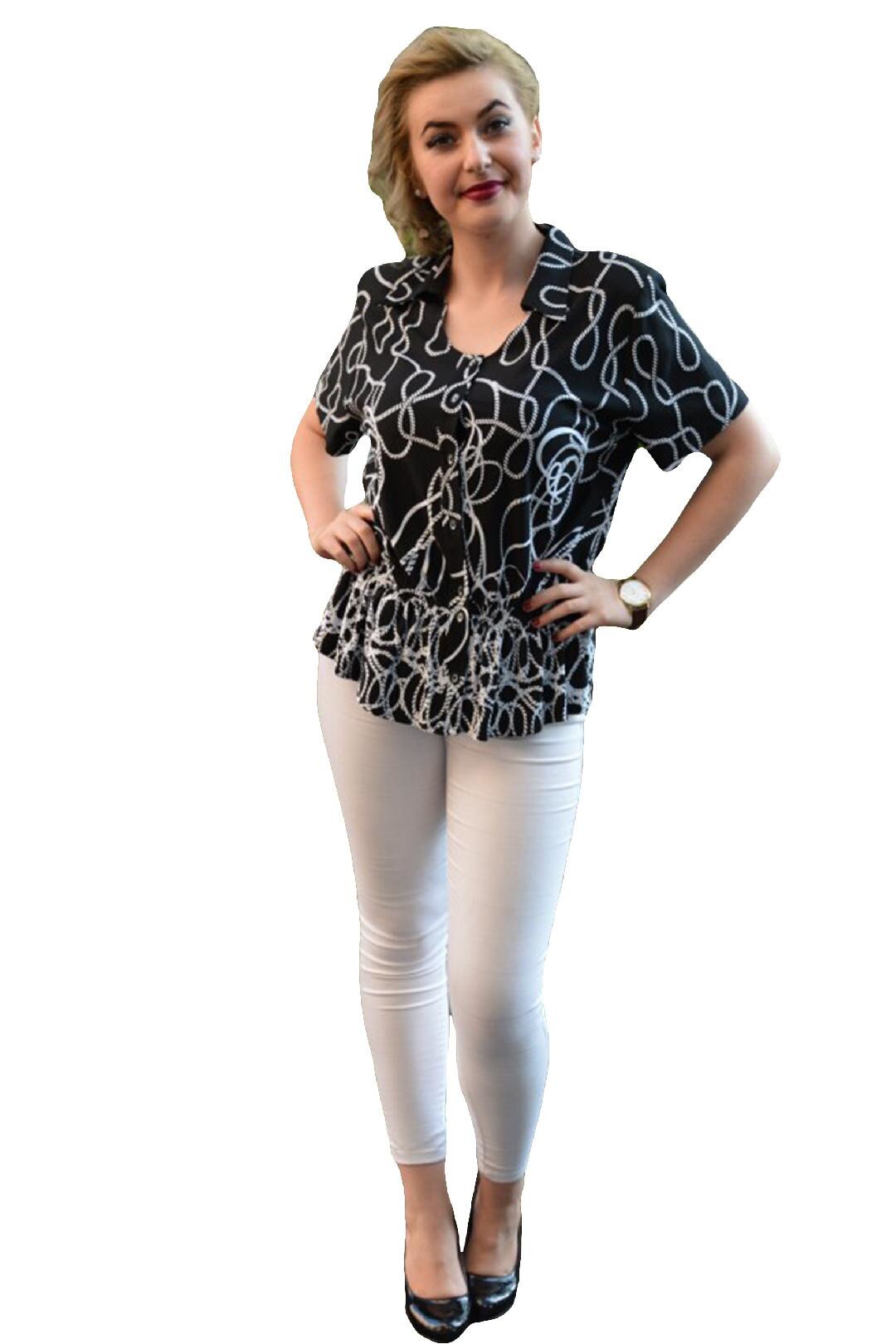 Camasa cu decolteu mic, D&J Exclusive, Bleumarin/Ab