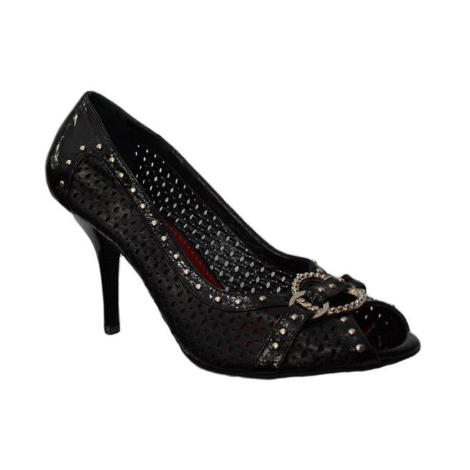 Sandale cu perforatii mici, D&J Exclusive, Negru