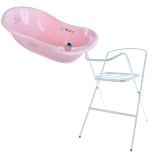 Set Cadita cu suport metalic Little Bunnies 102cm Roz