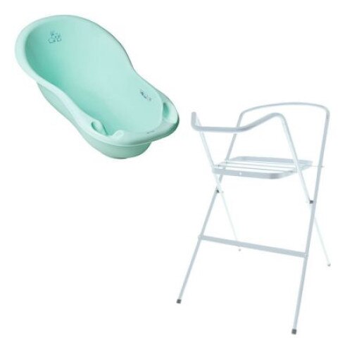 Set Cadita cu suport metalic Little Bunnies 102cm Mint