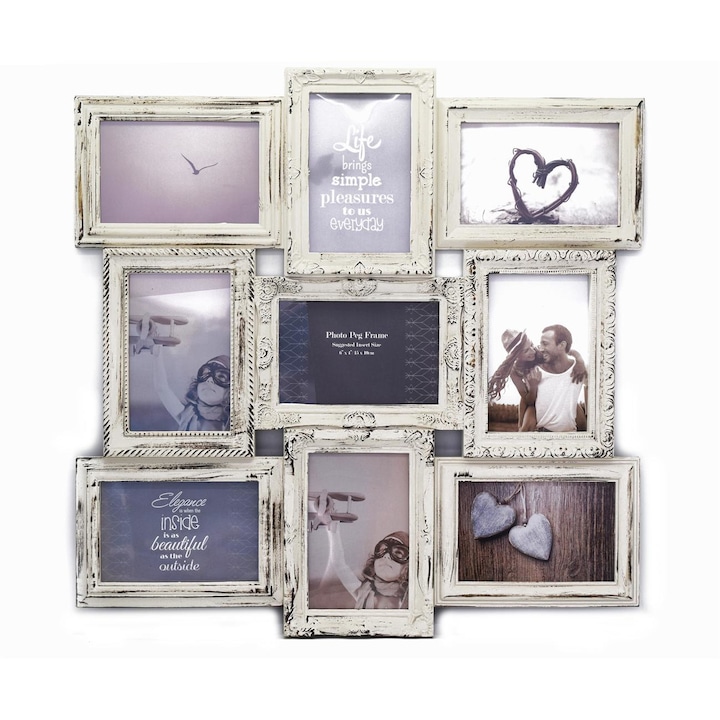Rame Foto Colaj 9 Poze D511, culoare crem