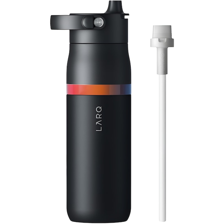 Sticla filtranta Larq Bottle Swig Top Amber Vittoria, 1000 ml, Obsidian Black